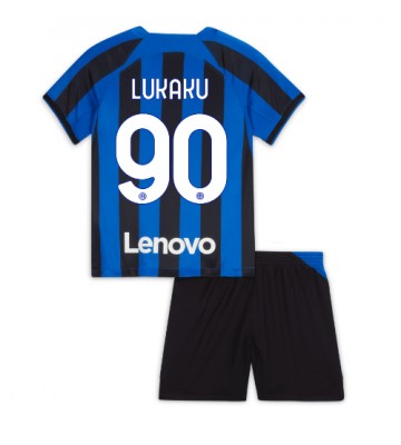 Inter Milan Romelu Lukaku #90 Hjemmedraktsett Barn 2022-23 Kortermet (+ Korte bukser)